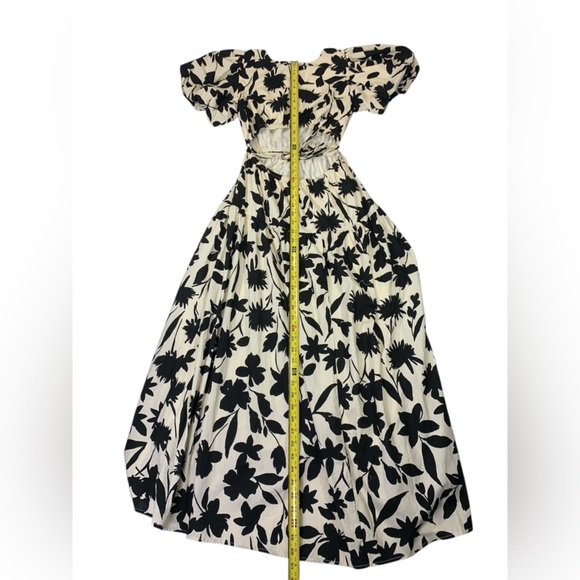 Moon River Women's Floral Print Side Tie Cut-out Tiered Shirred Midi Dress Small - Picture 9 of 9